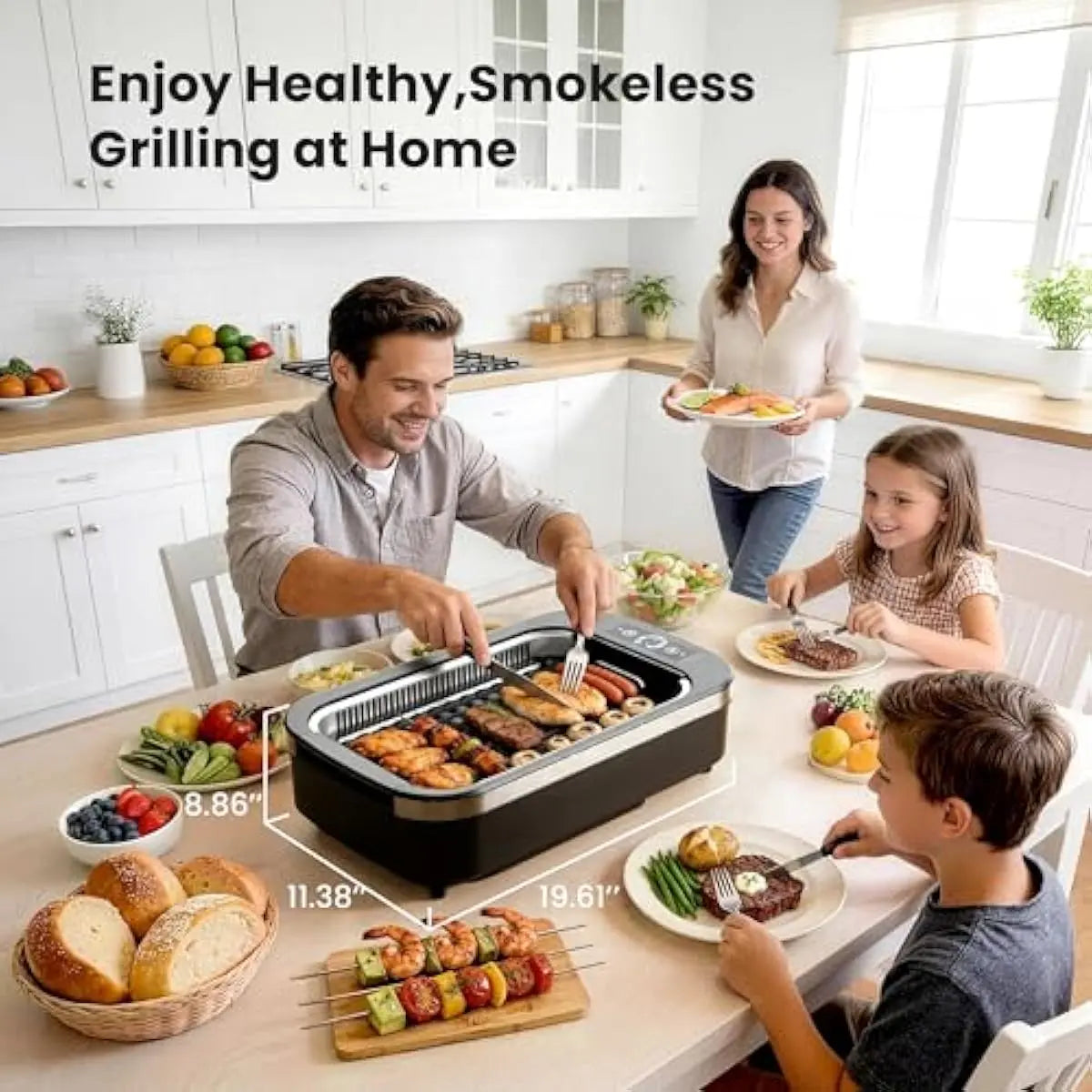 💥Factory Direct Sale💥1500W Smokeless Indoor Grill | Non-Stick BBQ Grill(💥Discounted Items in Stock🎁Free Shipping)