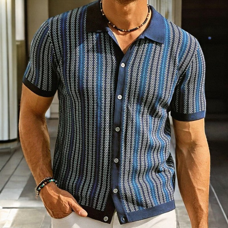 Men's Herringbone Organic Cotton Button-Down Shirt