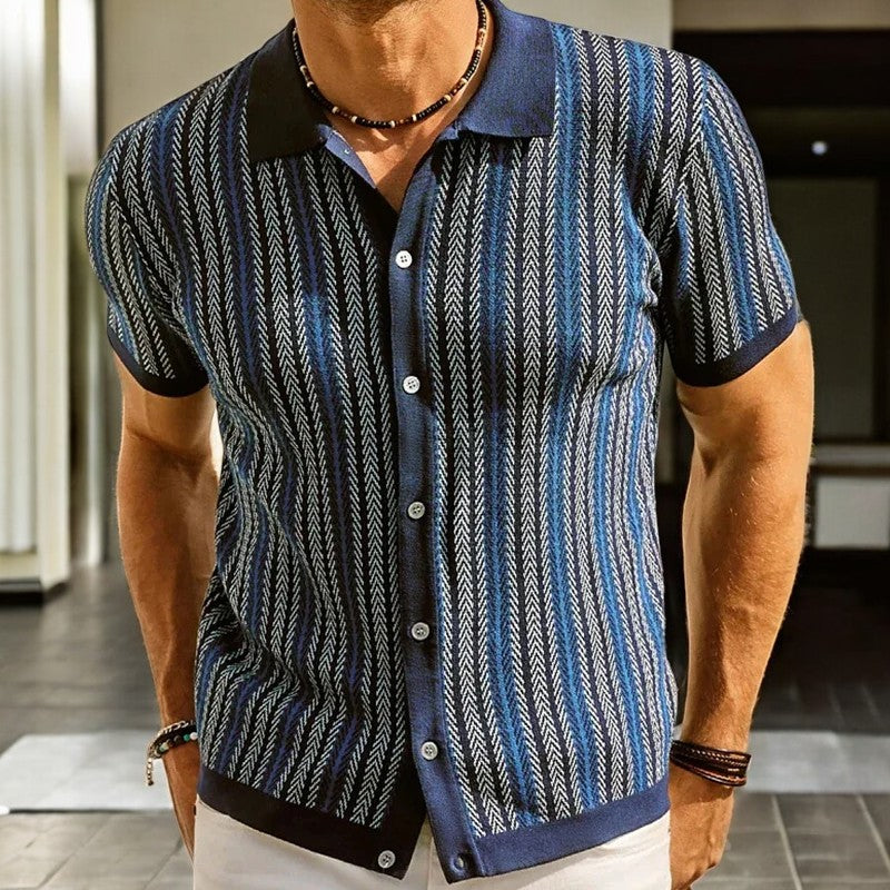 Men's Herringbone Organic Cotton Button-Down Shirt