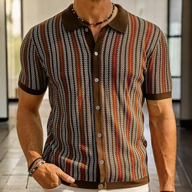 Men's Herringbone Organic Cotton Button-Down Shirt