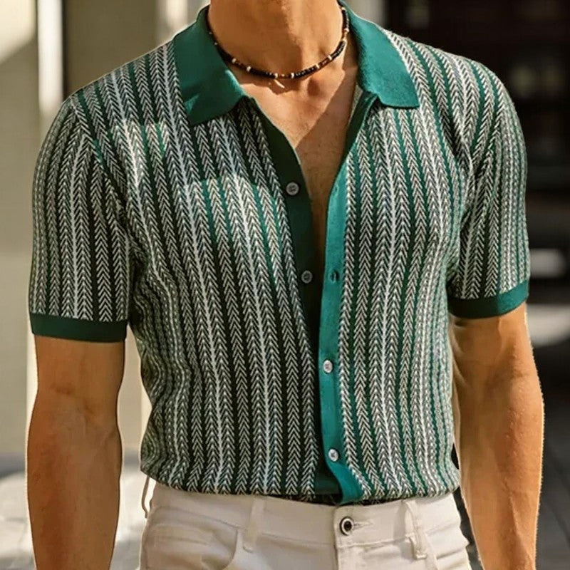 Men's Herringbone Organic Cotton Button-Down Shirt