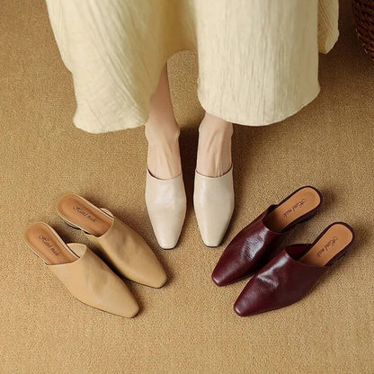 Serena Genuine Leather Mules