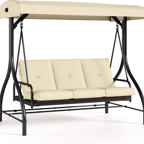 3-Person Convertible Patio Swing with Canopy product view 1