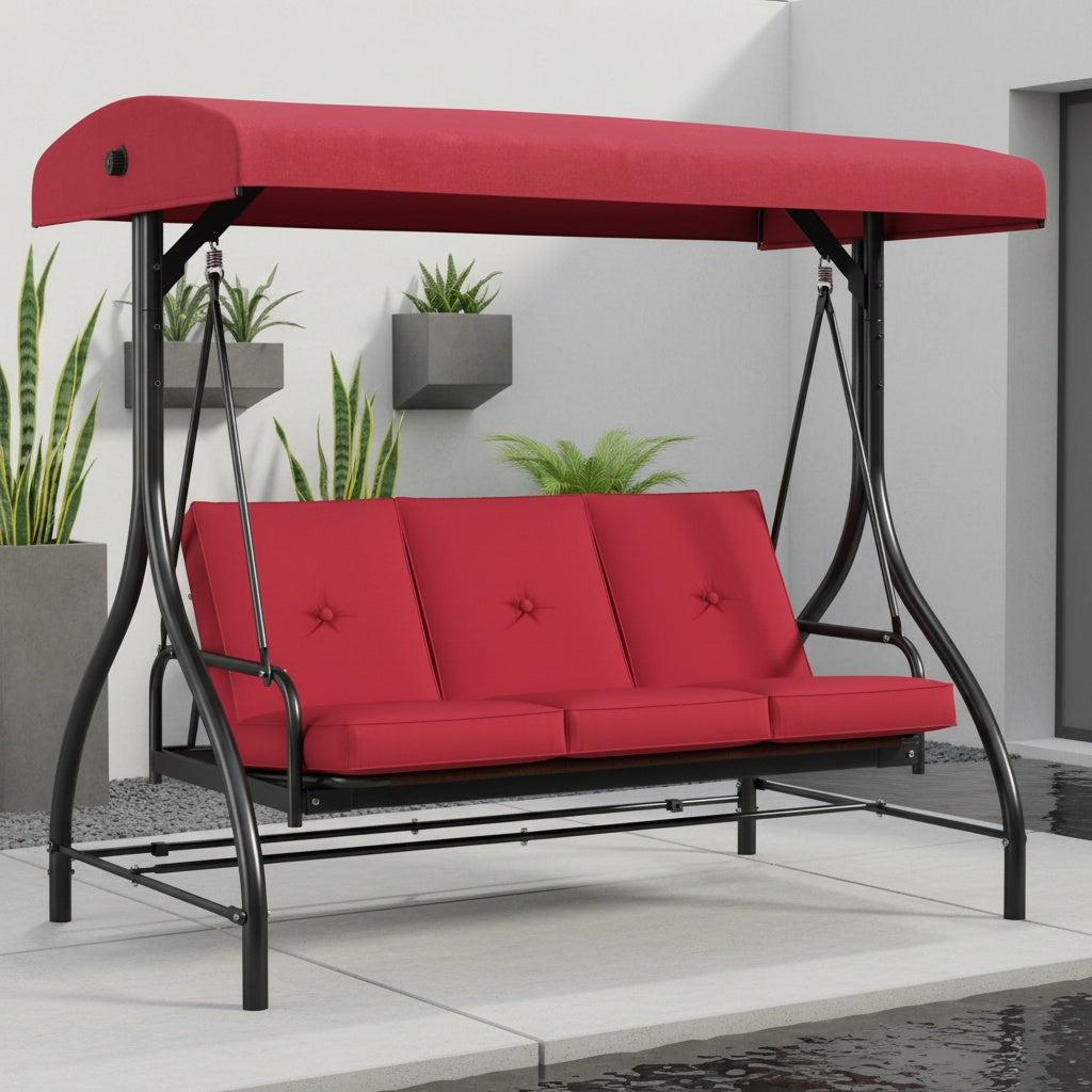 3-Person Convertible Patio Swing with Canopy product view 11