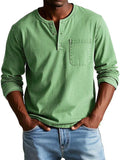 Men's Long Sleeve Henley Shirt Relaxed Casual Fit