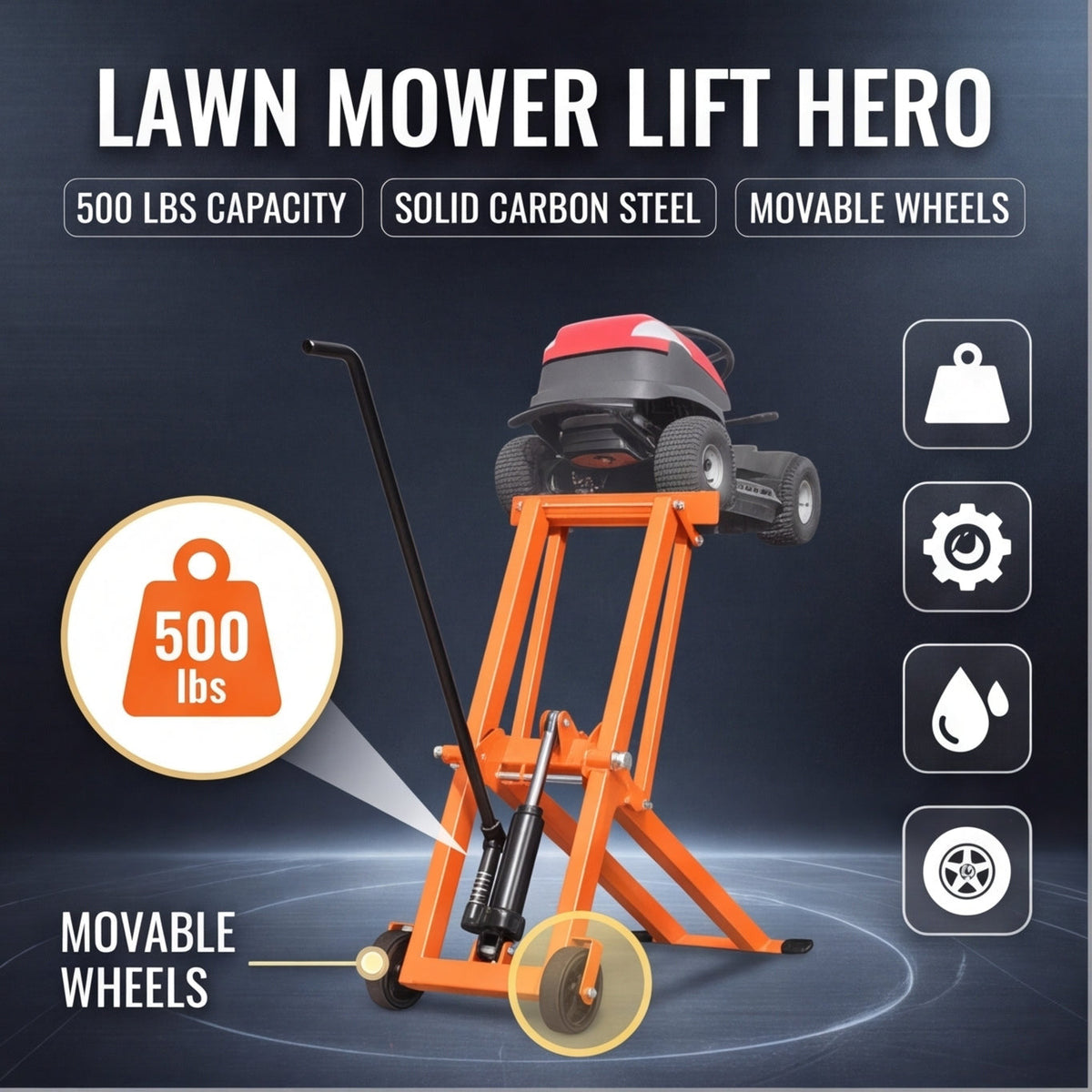 500 lb Hydraulic Lawn Mower Lift product view 2