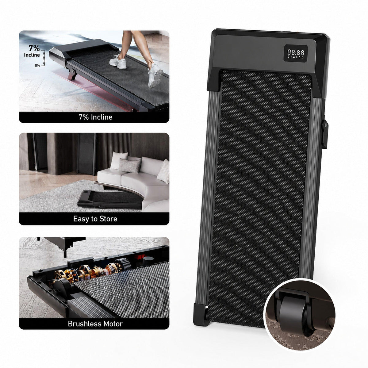 7% Incline Under-Desk Walking Pad product view 16
