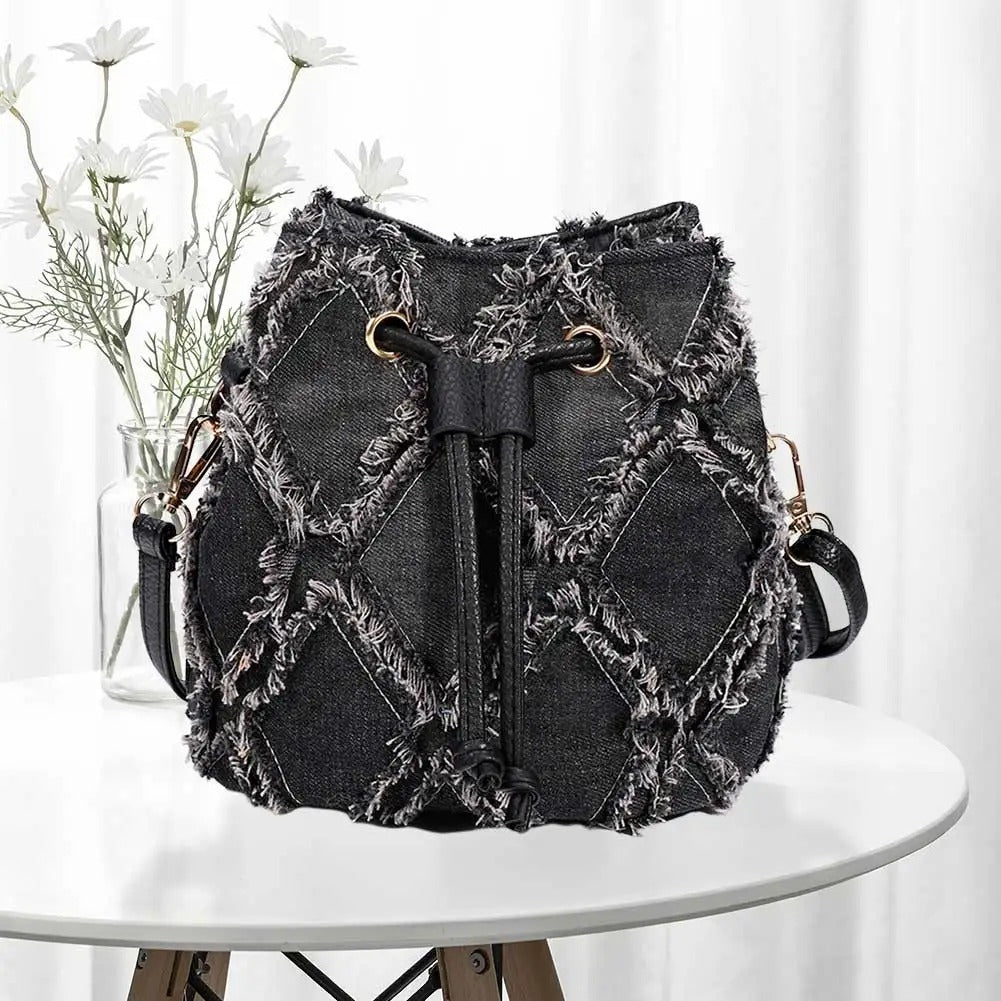 Cassia Denim Bucket Bag