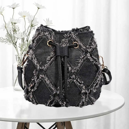 Cassia Denim Bucket Bag