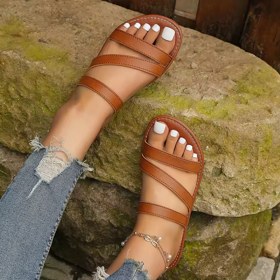Alina Valmont Solea Flat Strap Sandals