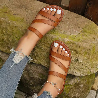 Alina Valmont Solea Flat Strap Sandals
