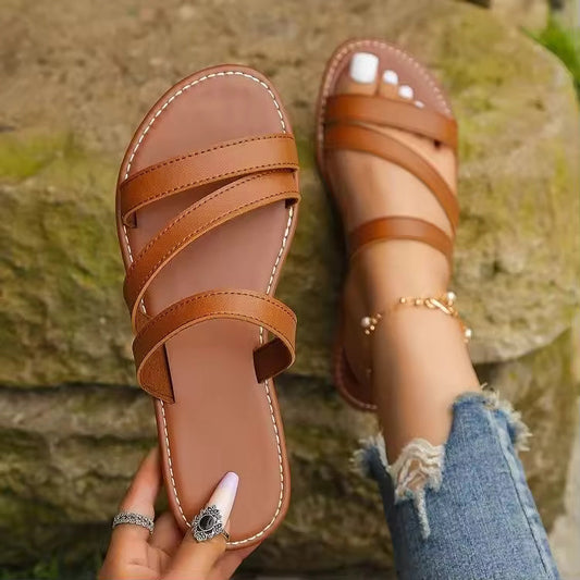 Alina Valmont Solea Flat Strap Sandals
