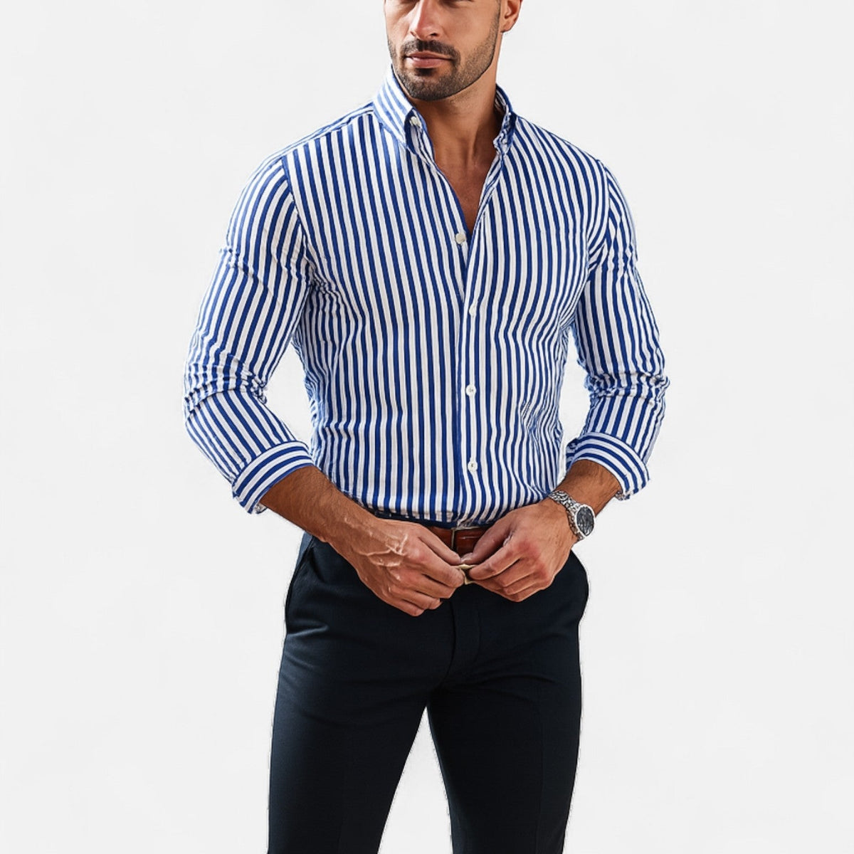 Men's Classic Stripe Shirt With Refined Slim Fit
