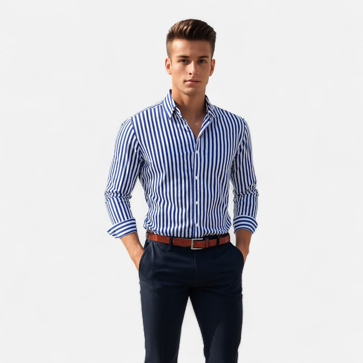Men's Classic Stripe Shirt With Refined Slim Fit