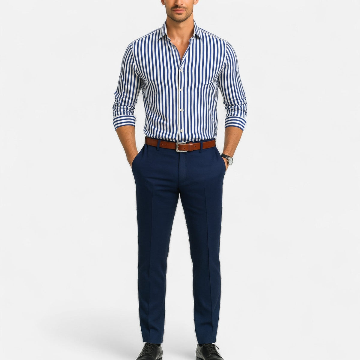 Men's Classic Stripe Shirt With Refined Slim Fit