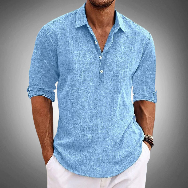Casual Linen Blend Shirt | Relaxed Fit Men