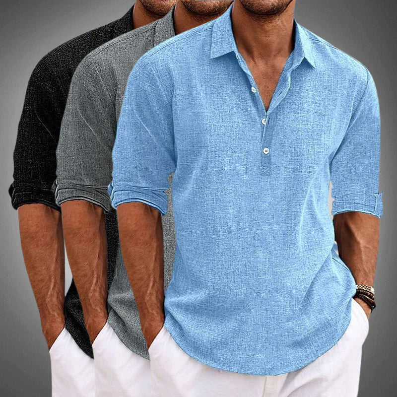 Casual Linen Blend Shirt | Relaxed Fit Men