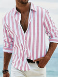 Men's Striped Linen Cotton Relaxed Summer Shirt