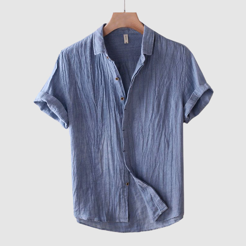 Short Sleeve Linen Shirt | Breathable Summer Fit Men