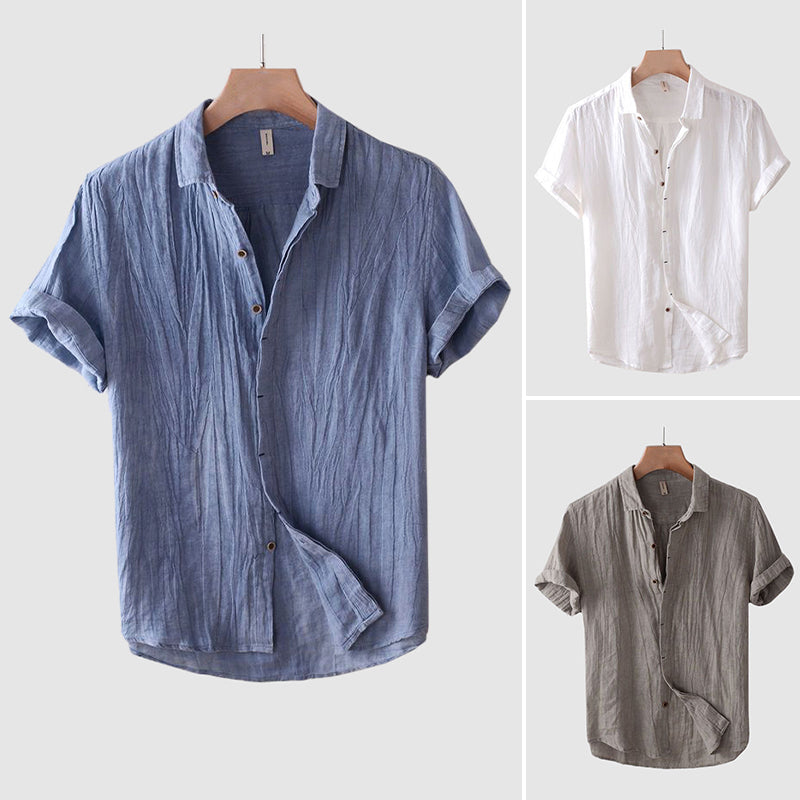 Short Sleeve Linen Shirt | Breathable Summer Fit Men