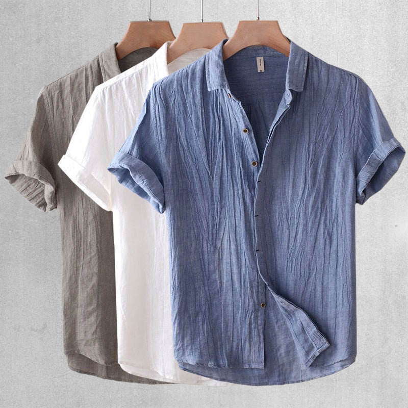Short Sleeve Linen Shirt | Breathable Summer Fit Men