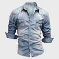 Denim Shirt | Slim Fit Button Casual Men