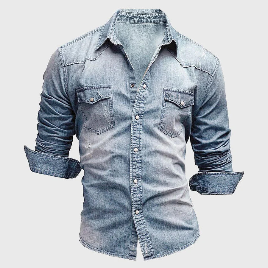 Denim Shirt | Slim Fit Button Casual Men