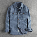 Denim Shirt | Vintage Style Long Sleeve Men