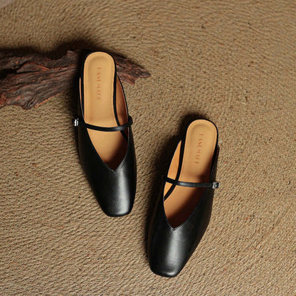 Elara Leather Mules