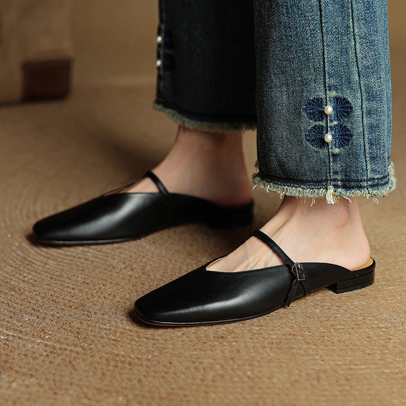 Elara Leather Mules