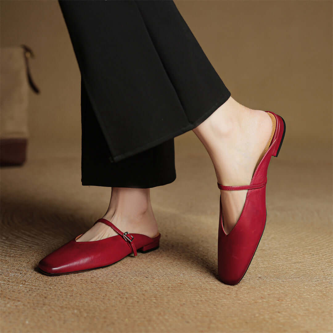 Elara Leather Mules