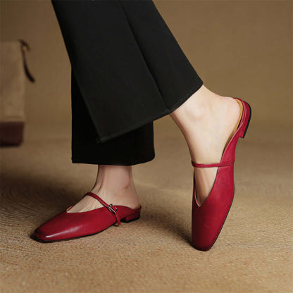 Elara Leather Mules