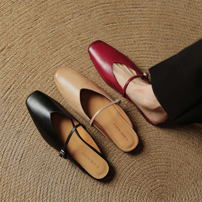 Elara Leather Mules