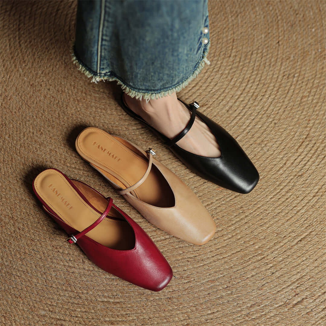 Elara Leather Mules