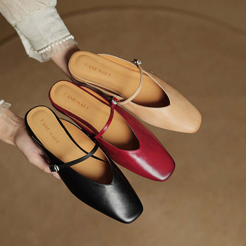 Elara Leather Mules