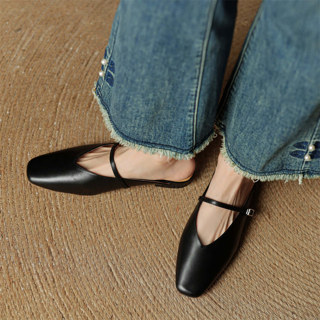 Elara Leather Mules
