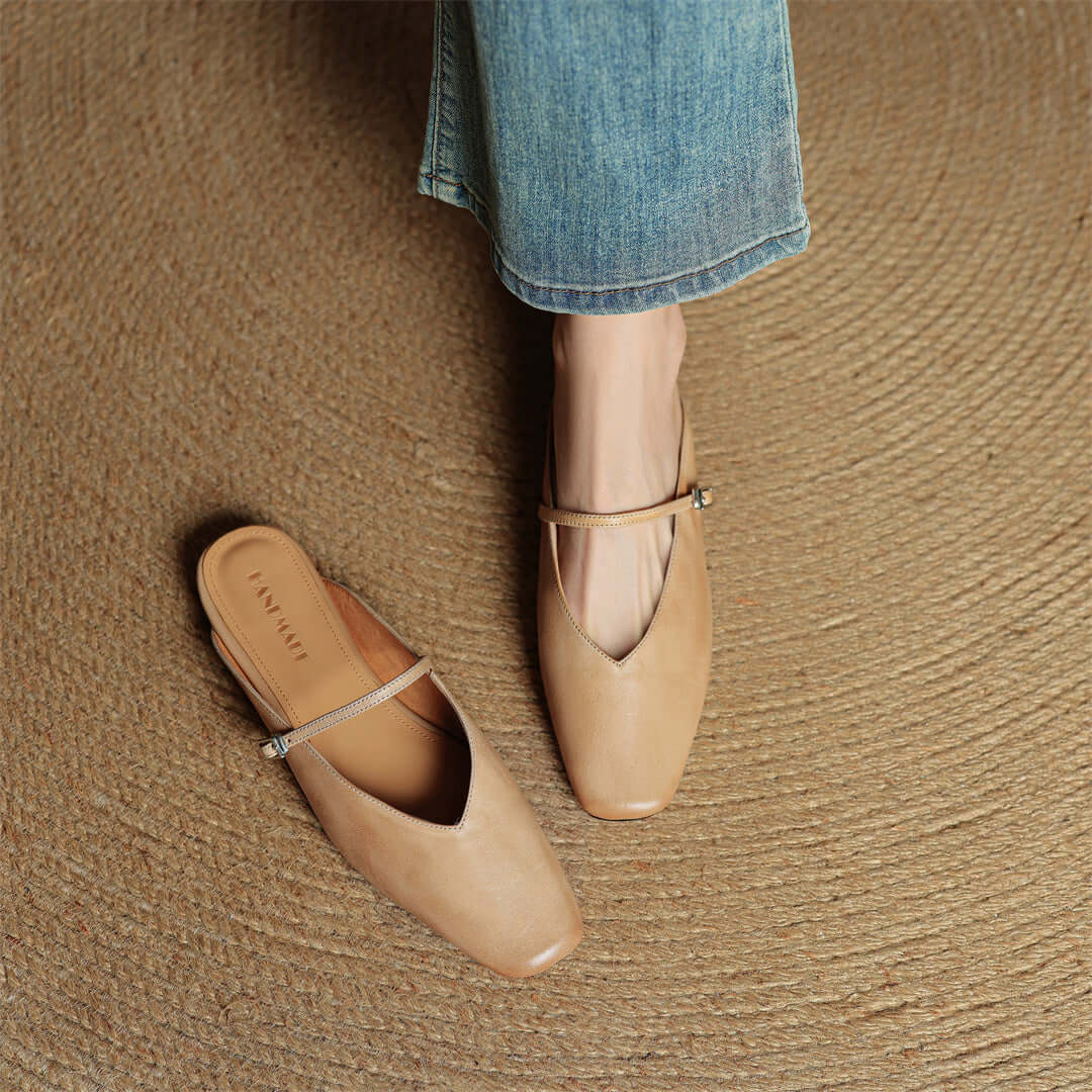 Elara Leather Mules