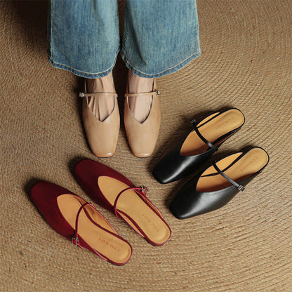 Elara Leather Mules