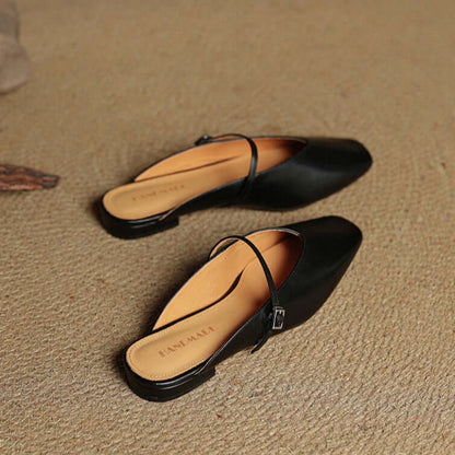 Elara Leather Mules
