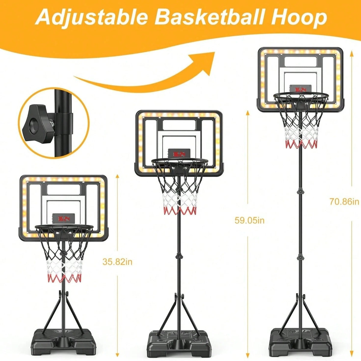 Adjustable Kids Basketball Hoop with Scoreboard product view 8