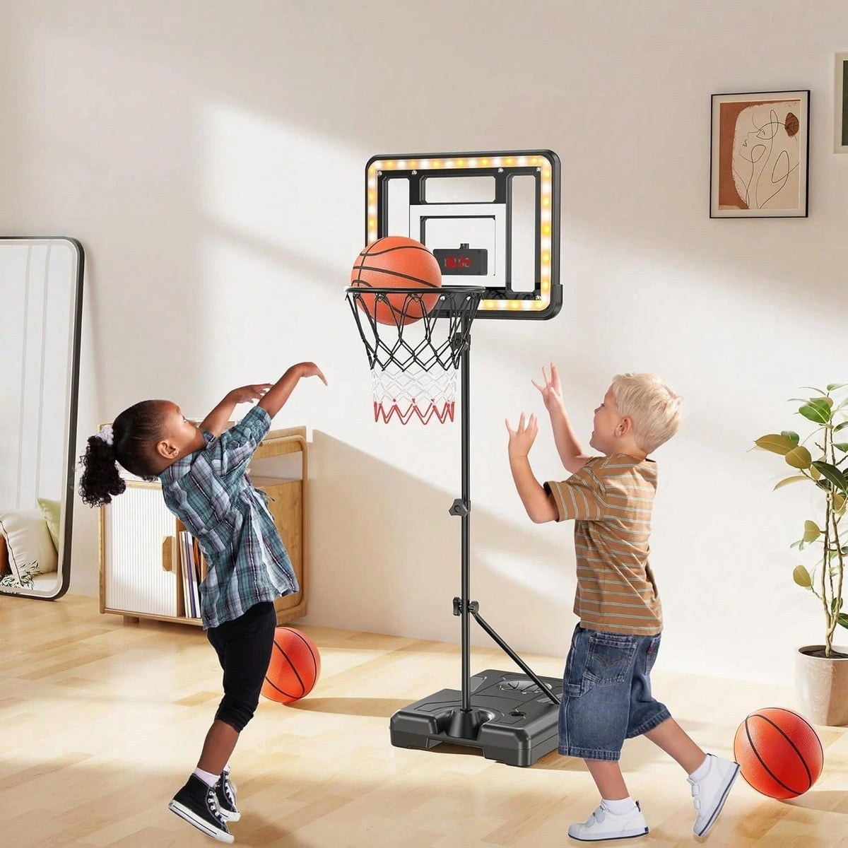 Adjustable Kids Basketball Hoop with Scoreboard product view 10