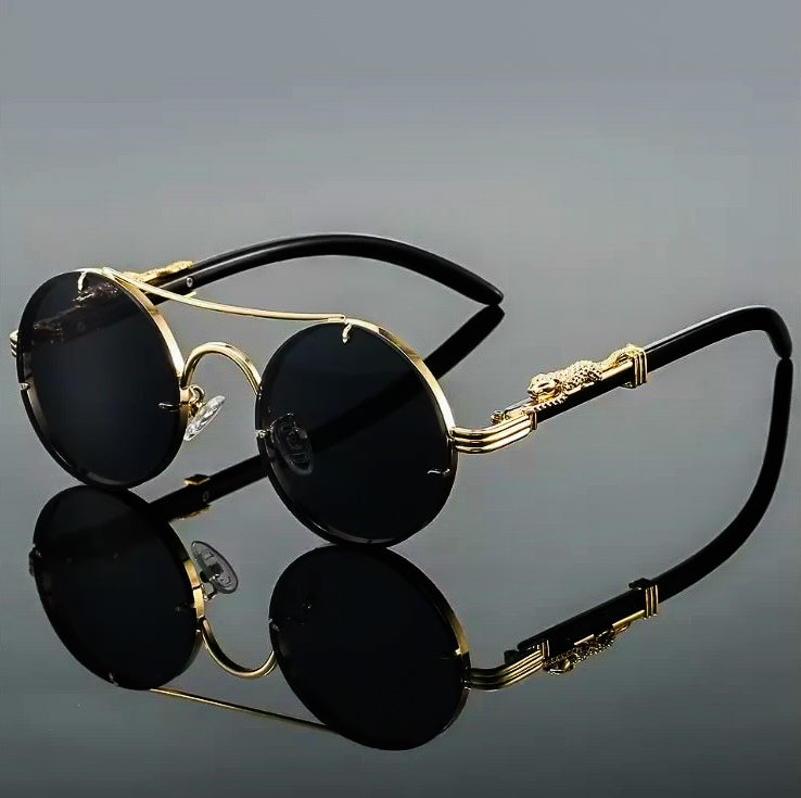 Panther Retro Round Glasses