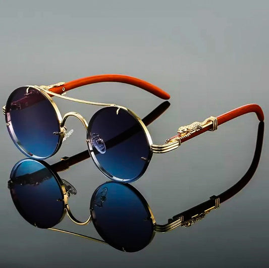 Panther Retro Round Glasses