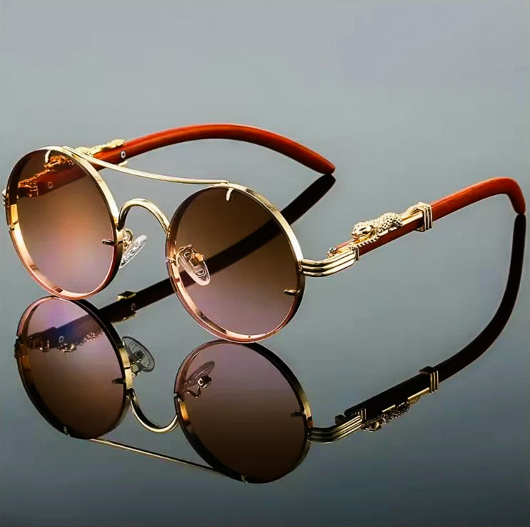 Panther Retro Round Glasses