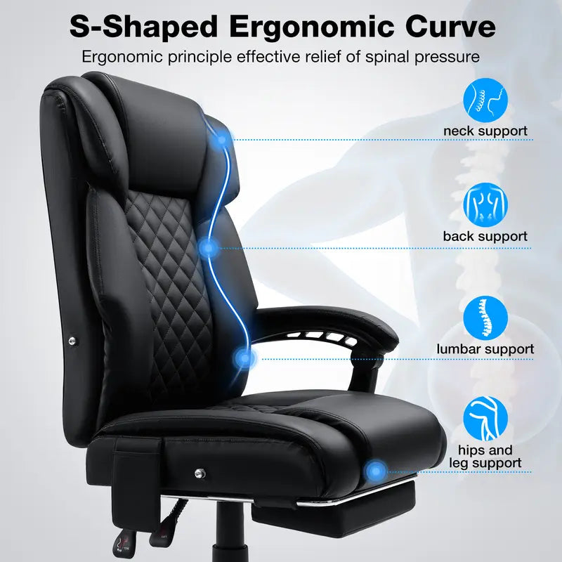 Ergonomic Reclining Office Chair with Footrest product view 8