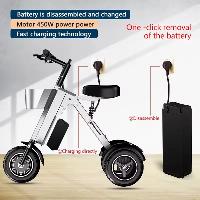 Foldable 3-Wheel Electric Tricycle Scooter product view 5