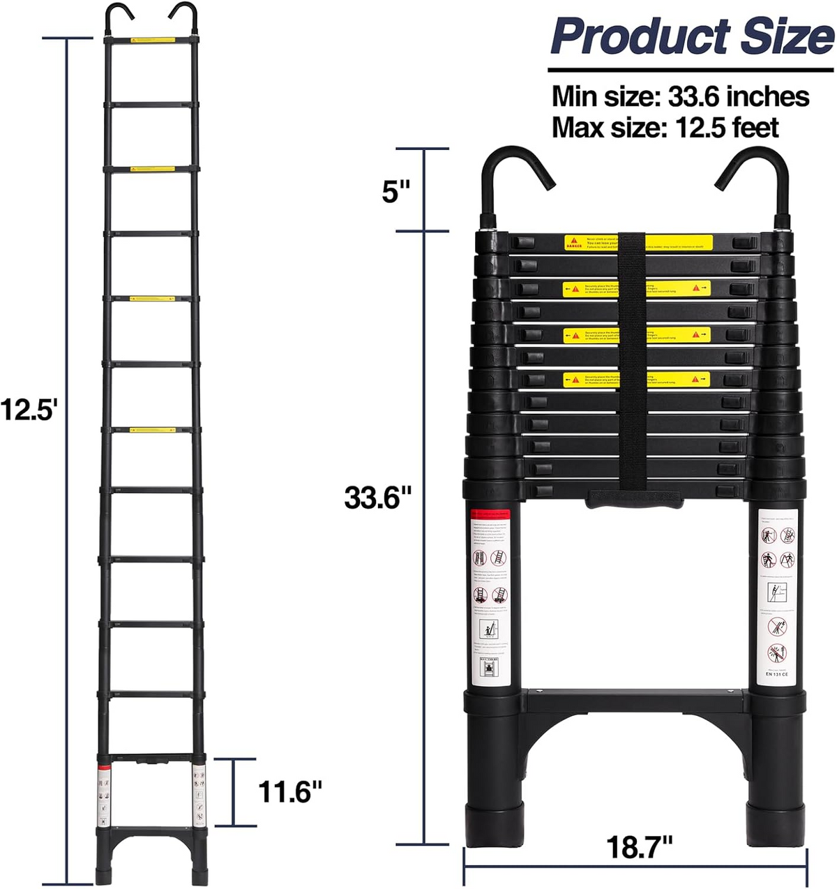 Foldable Aluminum Telescopic Extension Ladder product view 13