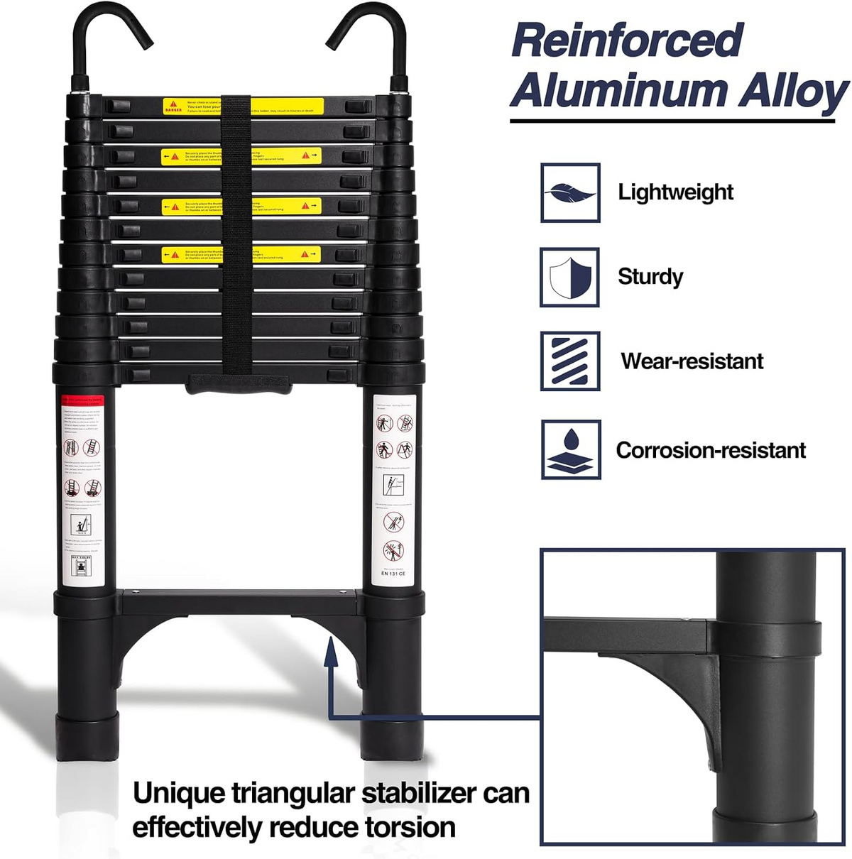 Foldable Aluminum Telescopic Extension Ladder product view 15