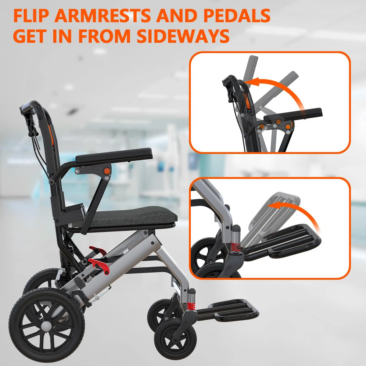 Foldable Lightweight Transport Wheelchair product view 4