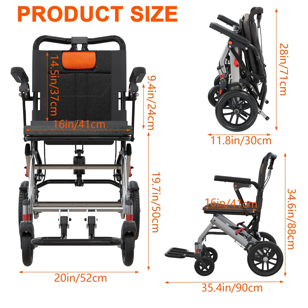 Foldable Lightweight Transport Wheelchair product view 5